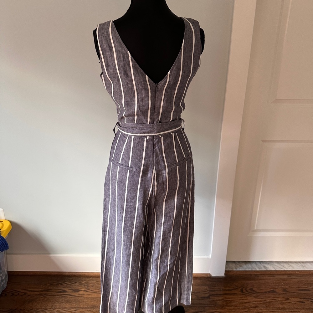 Massimo Dutti Black and White Striped Jumpsuit